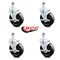 Service Caster 5 Inch Hard Rubber Wheel Swivel 10mm Threaded Stem Caster Set with Brake SCC SCC-TS20S514-HRS-TLB-M1015-4 - alternate 5